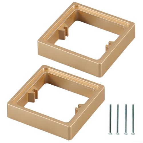 ZiStarlilife 2 Stück Einzelsteckdose Abstandshalter Lichtschalter 1-Gang Wanddose quadratischer Rahmen 20 mm Tiefe Verlängerungsbox mit Schrauben für die Installation der Steckdose (Gold) von ZiStarlilife