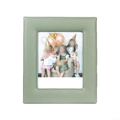 ZiStarlilife 2 x Vintage-Bilderrahmen aus Leder für 12,7 cm große Bilder, horizontaler oder vertikaler Retro-Ständer, kein Glas-Design für Heimdekoration (grün) von ZiStarlilife