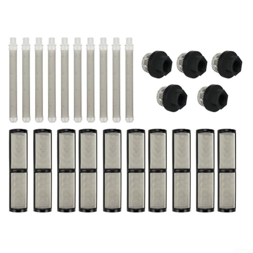ZiStarlilife 25-teiliges Edelstahl-Sprühfarben-Filter-Set inkl. Düsenfilter, Pumpensieb, Netzkappe für reduziertes Verstopfen und reibungslosen Farbauftrag von ZiStarlilife