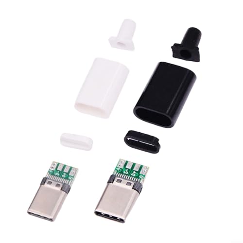 ZiStarlilife 3.1 Typ C Stecker Leiterplatte Schweißleitungsschnittstelle, mit Gehäuse für Datenübertragung, Stromkabel, 56K Widerstand, 10 Stück (schwarz) von ZiStarlilife