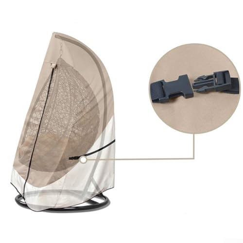 ZiStarlilife 420D Oxford Fabric Hanging Egg Chair Cover Waterproof Outdoor Furniture Protection Weather Resistant Dustproof Cover for Garden Patio Swing Chair Light Tan Khaki (115x190CM) von ZiStarlilife