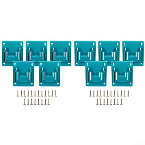 ZiStarlilife Akku-Bohrmaschinen-Halter, 18 V, Werkzeughalterung, Wandaufhängung, Dock mit Schrauben, ABS-Kunststoff, Werkstattaufbewahrung, Organizer für Li-Ionen-Elektrowerkzeuge (10 Stück) von ZiStarlilife