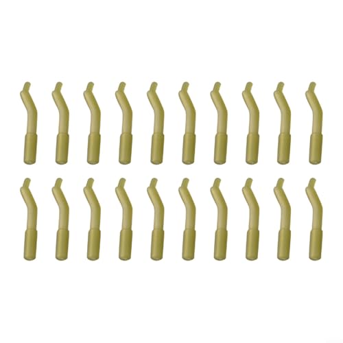 ZiStarlilife Angelkabel-Ausrichtung, Anti-Verhedderungshülsen, Haken-Ausrichtungs-Set für Karpfenboden, Köder-Rigs, Haar-Rig, 20/30/50 Stück, 21 mm, Gelb, 20 Stück von ZiStarlilife