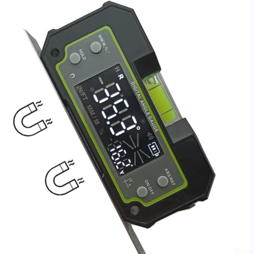 ZiStarlilife Digitaler Neigungsmesser mit zwei Achsen, LCD-Winkelmesser, mit kompatiblem Bluetooth-Typ-C-wiederaufladbarem Anschluss, Magnetfuß, für Baumessung (DC 170 W) von ZiStarlilife