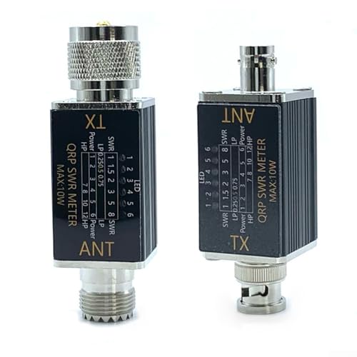 ZiStarlilife Digitaler SWR-Leistungsmesser 1-30 MHz Stehwellenanzeige, mit 6 LED-Hintergrundbeleuchtung, BNC-Schnittstelle, RF-Kurzwellen-Funksignaltester, 10 W maximale Leistung von ZiStarlilife
