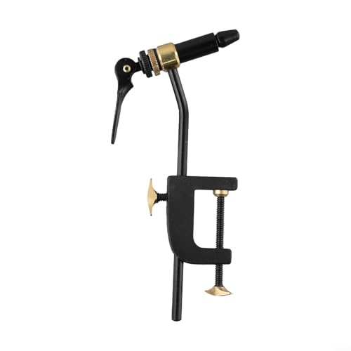 ZiStarlilife Fliegenfischen Bindewerkzeug-Set Fliegenbinden Schraubstock Angeln C-Klemme Drehschraubstock Etage Metall Tackle Kit mit verstellbarer Klemme für Tische bis 35 mm schwarz (1 Stück von ZiStarlilife