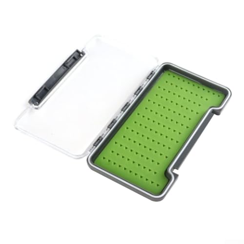 ZiStarlilife Grüne Fliegenfischbox mit transparentem Deckel und Silikon-Kartenschlitz für Köder und Haken (großes Dreieck) von ZiStarlilife