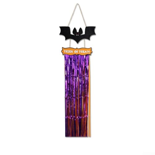 ZiStarlilife Halloween-Holz-Türvorhang, Dekoration, Wandornament mit Quasten – festliche Türplatte Handwerk für gruselige Heimdekoration, 140 x 29 cm (A) von ZiStarlilife