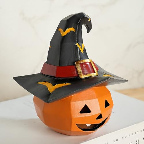 ZiStarlilife Halloween-Kürbis-Dekorationen aus Kunstharz, Tischdekoration, Herbsternte, Heimdekoration, Requisiten für Party, Innenbereich, Feier, Display Ornamente (schwarz) von ZiStarlilife