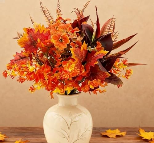 ZiStarlilife Künstlicher Blumenstrauß aus Eukalyptus und Violett, mit persischen Ahornblättern, Blumenarrangement für Heimdekoration, Tische, Vasen, Balkone, 16-teilig ZiStarlilife Künstlicher Blumenstrauß aus Eukalyptus und Violett, mit persischen Ahornblättern, Blumenarrangement für Heimdekoration, Tische, Vasen, Balkone, 16-teilig von ZiStarlilife