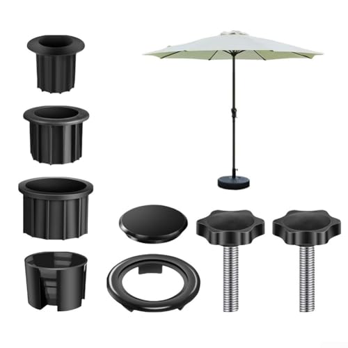ZiStarlilife Outdoor Garden Sun Umbrella Bases Adapter Kit with Reducing Rings 32mm 38mm 48mm Parasol Stand Bracket Set with Fixing Screws for Garden Patio von ZiStarlilife