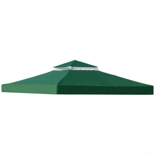 ZiStarlilife Pavillon-Ersatzabdeckung, 3 x 3 m, Doppel-Dachschutz, mit Netz-Belüftung, Sonnenschutz, für Terrasse, Grillveranstaltungen, 7 Farben (grün) von ZiStarlilife