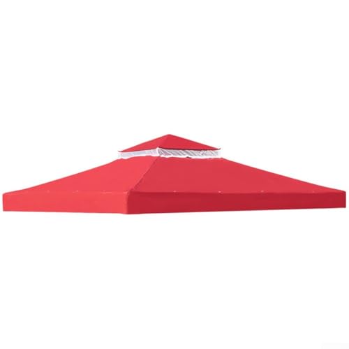 ZiStarlilife Pavillon-Ersatzabdeckung, 3 x 3 m, Doppel-Dachschutz, mit Netz-Belüftung, Sonnenschutz, für Terrasse, Grillveranstaltungen, 7 Farben (rot) von ZiStarlilife