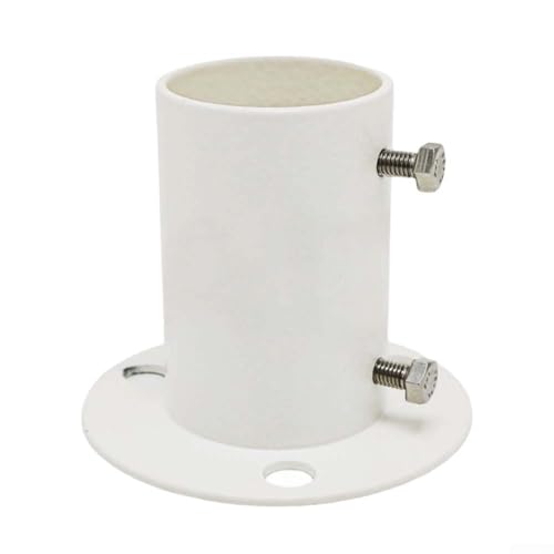 ZiStarlilife Poolgeländer-Basis, Edelstahl, für 3,8 cm Handlauf, Leiter, Geländer, Halterung, 38 mm Durchmesser, Schwimmbad, Marine-Qualität, Weiß (1 Packung) von ZiStarlilife