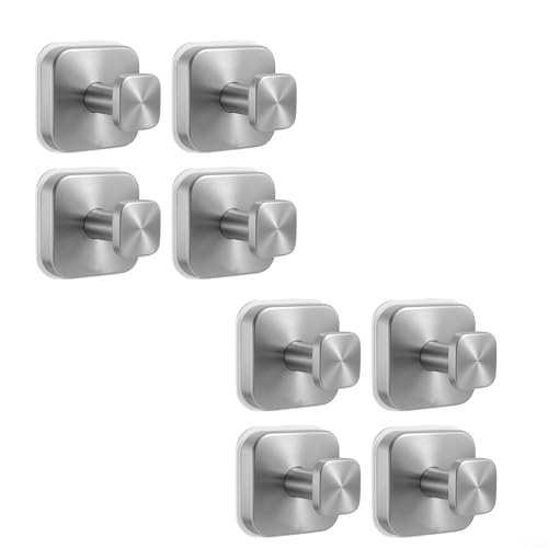 ZiStarlilife Saugnapf-Haken, Wandhaken, strapazierfähig, Edelstahl, Saugnapf-Haken für Badezimmer, Küche, Wandbehang, kein Bohren, quadratisches Design (8 Stück) von ZiStarlilife