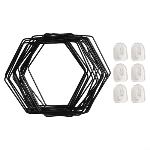 ZiStarlilife Sechseckige Pflanzenstütze, Wandspalier, Metall, Garten, Klettergerüst mit 18 Ringen, 6 Haken, für Innen- und Außenbereich, Reben, Efeu, Blume, Wachstumstraining von ZiStarlilife