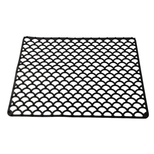 ZiStarlilife Silikon-Spülbeckenmatte für Küchenspüle, robust, rutschfest, Abtropfmatte mit zentralem Ablaufloch, hitzebeständige Matte für Küchenabflussspüle (schwarz) von ZiStarlilife