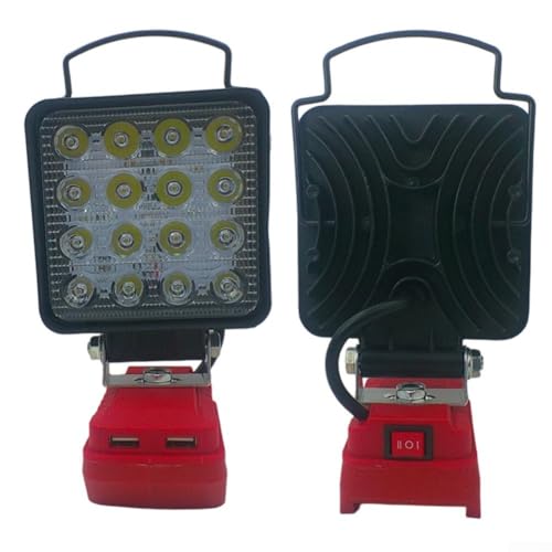 ZiStarlilife Taschenlampe LED schnurlos Arbeitsleuchte mit 16 LEDs und 330° drehbarem Kopf, USB Aufladung kompatibel mit Einhell 4511396/4511437 18V Akku von ZiStarlilife