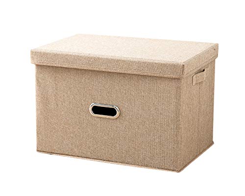 ZiXingA Aufbewahrungsboxen,aufbewahrungsbox mit Deckel Faltbare Vorratsbehälter aus Baumwollgewebe Beige M von ZiXingA