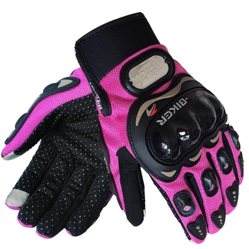 ZiYouao Motorradhandschuhe Rosa Damen Motorrad Touchscreen Handschuhe Motocross Vollfinger Reithandschuhe Sommer Atmungsaktive Fahrrad Radfahren MTB Handschuhe Motorrad Handschuhe(Pink,S) von ZiYouao