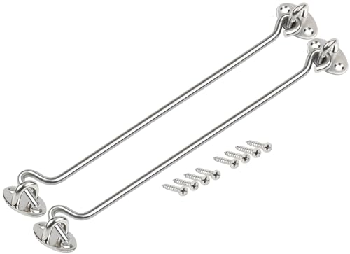 ZiYuya Haken- und Ösenriegel, Edelstahl-Torhaken, Kabinenhakenschloss, Haken-Ösenriegel, Türschloss, Türschloss, Verriegelung für Holztore, Fensterstrebe, Tor, Türschnäpper (Silber, 2 Stück, 12 Inch) ZiYuya Haken- und Ösenriegel, Edelstahl-Torhaken, Kabinenhakenschloss, Haken-Ösenriegel, Türschloss, Türschloss, Verriegelung für Holztore, Fensterstrebe, Tor, Türschnäpper (Silber, 2 Stück, 12 Inch) von ZiYuya