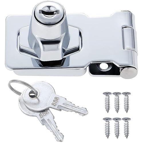 ZiYuya Schloss Vorrichtung Schrankschloss Keyed Hasp Lock mit gleichen Schlüsseln, Vorhängeschloss, Schuppen, Türschloss, Haspe, Schublade, Schrankschlösser, Drehknauf, Verriegelung (1, 2.5 Inch) von ZiYuya