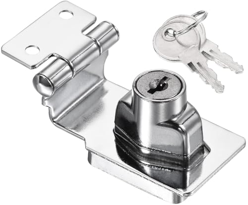 ZiYuya Vorhängeschloss Hasp Rechter Winkel 90 Grad, Überfalle abschließbar, Sicherheits, Sicherheitsüberfalle Schublade Schrank Locks Vorhängeschloss Cam Lock Tor Riegel Schloss, 2.5 Inch von ZiYuya