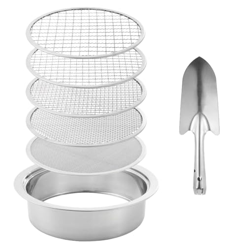Zialofi Bodensieb Als Professionelles Erdsieb Und Rüttelsieb Langlebiges Maschensieb Und Gartensieb Aus Edelstahl mit Schaufel Und Siebeinsätzen für Pflanzer, 5 Mesh Silberschaufel Zialofi Bodensieb Als Professionelles Erdsieb Und Rüttelsieb Langlebiges Maschensieb Und Gartensieb Aus Edelstahl mit Schaufel Und Siebeinsätzen für Pflanzer, 5 Mesh Silberschaufel von Zialofi