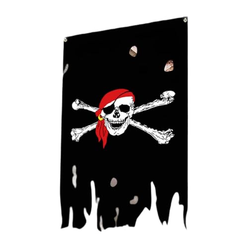 Ｚｉａｌｏｆｉ Piratenflagge in vertikaler Ausführung, Totenkopfbanner für Innen- und Außenbereich, Style A von Ｚｉａｌｏｆｉ