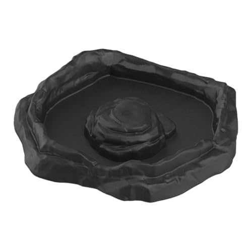 Zialofi Praktischer Futter Und Wasserspender für Reptilien in Inselform Aus Stabilem Ideal für Bartagamen Und Krabben, Schwarz Zialofi Praktischer Futter Und Wasserspender für Reptilien in Inselform Aus Stabilem Ideal für Bartagamen Und Krabben, Schwarz von Zialofi