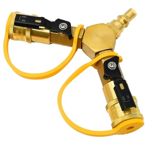 Ｚｉａｌｏｆｉ Propanverteiler 1/4 Zoll RV Schnellanschluss Y Splitter Adapter Messing Doppelausgang Anschlussset für Camping Garten Kochen Im Freien von Ｚｉａｌｏｆｉ