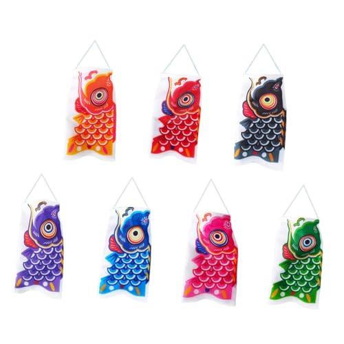 Zialofi Set mit 7 Japanischen Karpfen Fahnen für Feste Und Feiern, Keine Quaste Zialofi Set mit 7 Japanischen Karpfen Fahnen für Feste Und Feiern, Keine Quaste von Zialofi