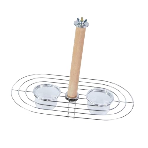 Zialofi Vogelfutterspender mit Sitzstange, Ständer, Spielzeug, Käfigzubehör, Leicht zu Reinigende Futter Und Wassernäpfe Zialofi Vogelfutterspender mit Sitzstange, Ständer, Spielzeug, Käfigzubehör, Leicht zu Reinigende Futter Und Wassernäpfe von Zialofi
