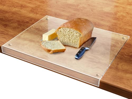 Ziamzra 43x33cm Acryl Schneidebrett Transparent Schneidebrett mit Kante Cutting Board Durchsichtiges Schneidebrett für Theke Geschenk Küche Küchenutensilien Küchen Gadgets Teigbrett Brotbrett von Ziamzra