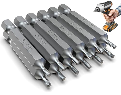 Ziamzra T10 Torx Bit Set Lang 50 mm - 12 Stück S2 Stahl Magnetischer Bitsatz 1/4 Sechskantschaft für Schrauberbit Ziamzra T10 Torx Bit Set Lang 50 mm - 12 Stück S2 Stahl Magnetischer Bitsatz 1/4 Sechskantschaft für Schrauberbit von Ziamzra