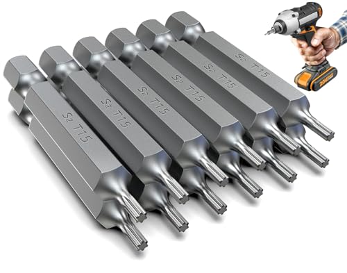 Ziamzra T15 Torx Bit Lang 50 mm - 12 Stück Ersatz Bits Aus S2 Stahl - Magnetischer Bitsatz 1/4" Sechskantschaft für Schrauberbit Möbelbau Ziamzra T15 Torx Bit Lang 50 mm - 12 Stück Ersatz Bits Aus S2 Stahl - Magnetischer Bitsatz 1/4" Sechskantschaft für Schrauberbit Möbelbau von Ziamzra