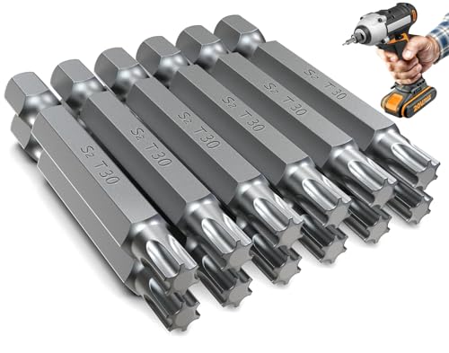 Ziamzra T30 Bit Lang 50 mm Torx Bit Set - 12 Stück Magnetischer Torx T30 Bitsatz mit 1/4 Sechskantschaft aus S2 Stahl für Schrauberbit Ziamzra T30 Bit Lang 50 mm Torx Bit Set - 12 Stück Magnetischer Torx T30 Bitsatz mit 1/4 Sechskantschaft aus S2 Stahl für Schrauberbit von Ziamzra
