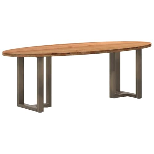 Esstisch Hellbraun 240x100x74 cm, Massivholz Eiche Oval, Robustes Design mit T-Beinen, Große Esszimmer Tafel für Familie und Freunde Esstisch Hellbraun 240x100x74 cm, Massivholz Eiche Oval, Robustes Design mit T-Beinen, Große Esszimmer Tafel für Familie und Freunde von Ziaphsol