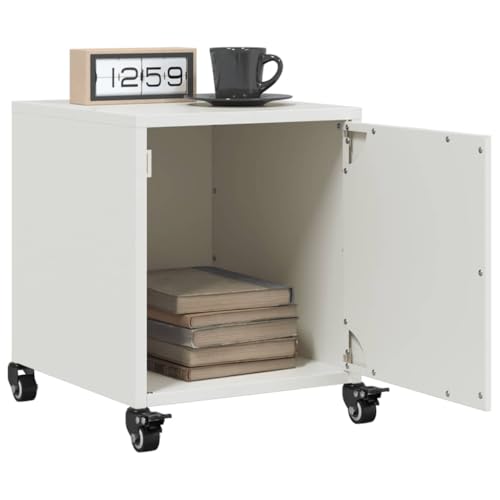 Ziaphsol 2er-Set Nachttische, Weiß, 36x39x43,5 cm, robuster kaltgewalzter Stahl, mit Rollen für Schlafzimmer und Wohnzimmer Ziaphsol 2er-Set Nachttische, Weiß, 36x39x43,5 cm, robuster kaltgewalzter Stahl, mit Rollen für Schlafzimmer und Wohnzimmer von Ziaphsol