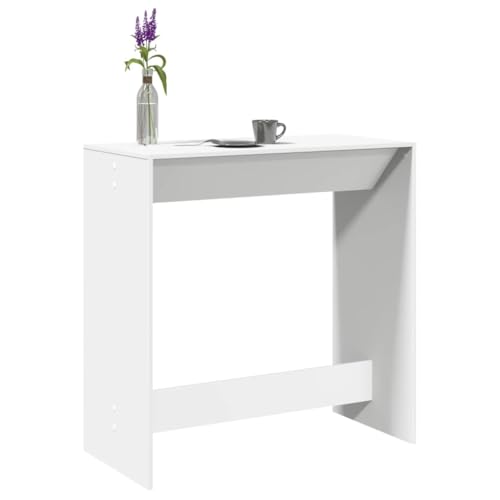 Ziaphsol Bartisch Weiß Holzwerkstoff 102x50x103,5 cm, Moderner Stehtisch für Küche und Esszimmer, Robuster Hochtisch Esstisch Küchentisch, Langlebiger Tisch für Speisebereiche und Geselligkeit von Ziaphsol