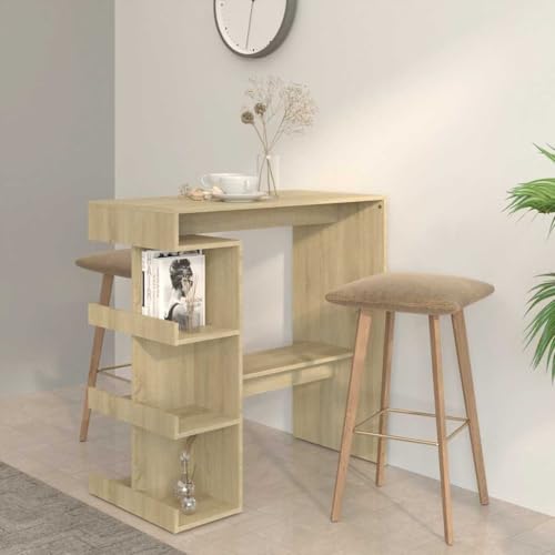 Ziaphsol Bartisch mit Regal Sonoma-Eiche 100x50x101,5 cm, moderner Stehtisch für Küche und Esszimmer, langlebiger Bistrotisch aus Holzwerkstoff mit Fußstütze für kleine Wohnungen Ziaphsol Bartisch mit Regal Sonoma-Eiche 100x50x101,5 cm, moderner Stehtisch für Küche und Esszimmer, langlebiger Bistrotisch aus Holzwerkstoff mit Fußstütze für kleine Wohnungen von Ziaphsol