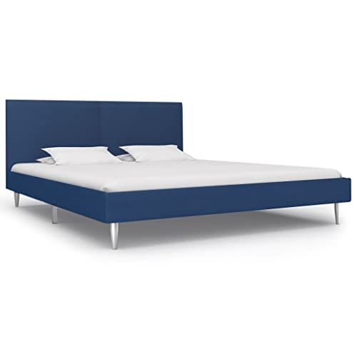 Ziaphsol Bettgestell Blau Stoff 180 x 200 cm, Modernes Polsterbett mit Eisenrahmen und robusten Holzlatten, Elegantes Schlafzimmer Möbel für erholsamen Schlaf Ziaphsol Bettgestell Blau Stoff 180 x 200 cm, Modernes Polsterbett mit Eisenrahmen und robusten Holzlatten, Elegantes Schlafzimmer Möbel für erholsamen Schlaf von Ziaphsol