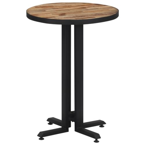 Ziaphsol Bistrotisch Rund Ø55x76 cm aus recyceltem Teak-Massivholz, Stehtisch für Küche und Esszimmer, robuste Eisenbasis für 2 Personen Ziaphsol Bistrotisch Rund Ø55x76 cm aus recyceltem Teak-Massivholz, Stehtisch für Küche und Esszimmer, robuste Eisenbasis für 2 Personen von Ziaphsol