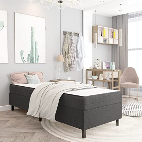 Ziaphsol Boxspringbett Dunkelgrau Stoff 100x200 cm, Robustes Schlafzimmerbett mit Federkernmatratze, Langlebiges Bettgestell aus Metall und MDF für erholsamen Schlaf Ziaphsol Boxspringbett Dunkelgrau Stoff 100x200 cm, Robustes Schlafzimmerbett mit Federkernmatratze, Langlebiges Bettgestell aus Metall und MDF für erholsamen Schlaf von Ziaphsol