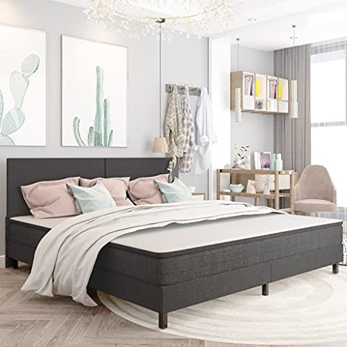 Ziaphsol Boxspringbett Dunkelgrau Stoff 200x200 cm, Robustes Doppelbett mit Federkernmatratze, Elegantes Schlafzimmermöbel für erholsamen Schlaf Ziaphsol Boxspringbett Dunkelgrau Stoff 200x200 cm, Robustes Doppelbett mit Federkernmatratze, Elegantes Schlafzimmermöbel für erholsamen Schlaf von Ziaphsol