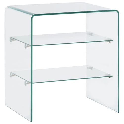 Ziaphsol Couchtisch 50x40x56 cm, Hartglas Transparent, 2 Ablageflächen, Modernes Design, Sicherer Beistelltisch für Wohnzimmer, Robuster Glastisch für Zeitschriften und Bücher Ziaphsol Couchtisch 50x40x56 cm, Hartglas Transparent, 2 Ablageflächen, Modernes Design, Sicherer Beistelltisch für Wohnzimmer, Robuster Glastisch für Zeitschriften und Bücher von Ziaphsol