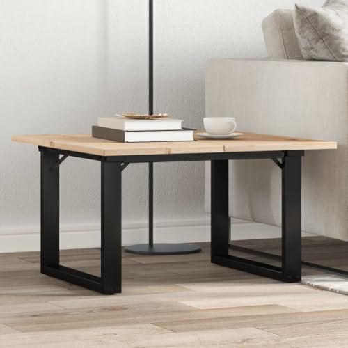 Ziaphsol Couchtisch O-Gestell 60x60x40cm Massivholz Kiefer Stahl robuster Wohnzimmer Beistelltisch vielseitiger Esstisch Küchentisch für Ihr Zuhause eleganter Couchtisch. von Ziaphsol