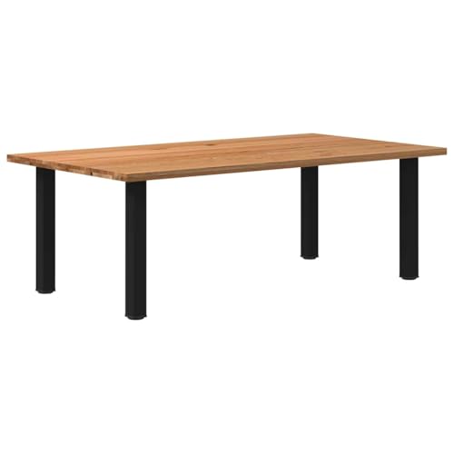 Ziaphsol Esstisch Hellbraun 220x120x74 cm Massivholz Eiche Rechteckig, Robuster Küchentisch mit verstellbaren Beinen für Esszimmer, Langlebig von Ziaphsol