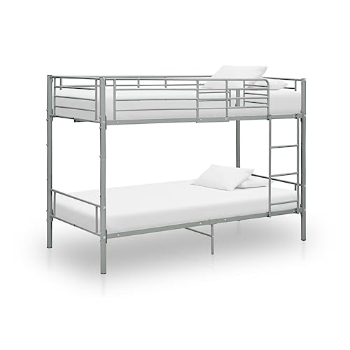 Ziaphsol Etagenbett Grau Metall 90x200 cm, Robustes Doppelbett mit Sicherheitsgeländer, Platzsparendes Bed Frame für Kinderzimmer, Langlebige Furniture Lösung Ziaphsol Etagenbett Grau Metall 90x200 cm, Robustes Doppelbett mit Sicherheitsgeländer, Platzsparendes Bed Frame für Kinderzimmer, Langlebige Furniture Lösung von Ziaphsol