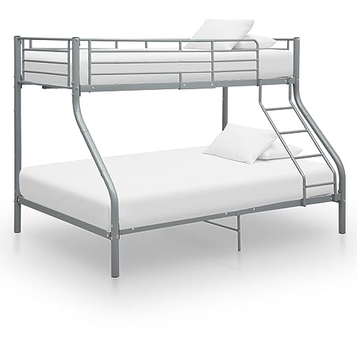 Ziaphsol Etagenbettgestell Grau Metall 140x200 cm/90x200 cm, Robustes Doppelstockbett für Kinderzimmer & Kleine Räume, Stabile Schlafzimmermöbel mit Sicherheitsgeländer & Leiter Ziaphsol Etagenbettgestell Grau Metall 140x200 cm/90x200 cm, Robustes Doppelstockbett für Kinderzimmer & Kleine Räume, Stabile Schlafzimmermöbel mit Sicherheitsgeländer & Leiter von Ziaphsol